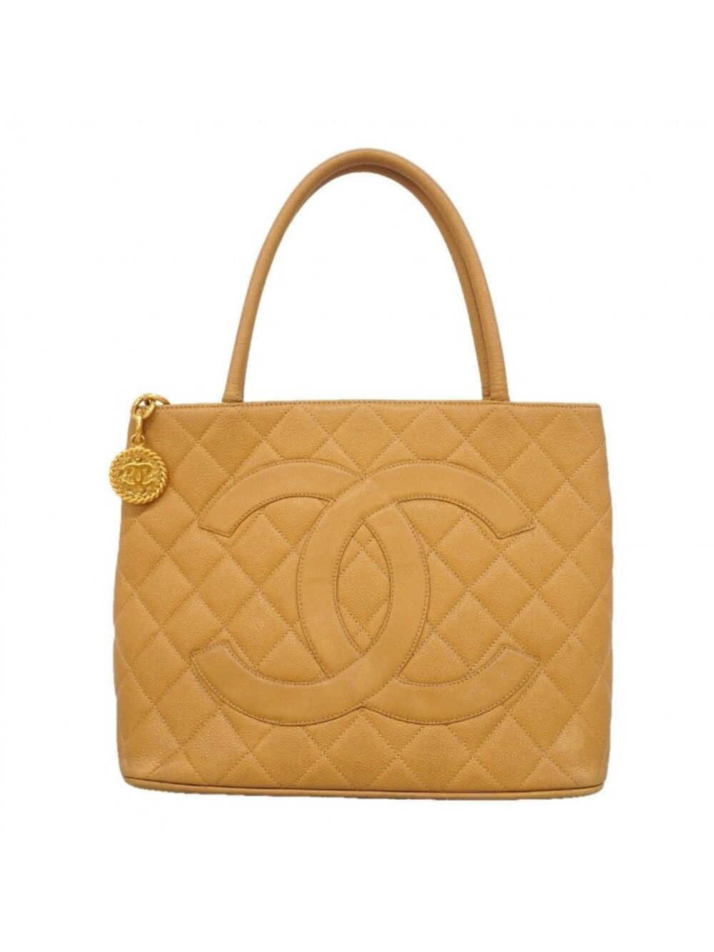 Chanel Tote Reissue Caviar Leather Beige Gold